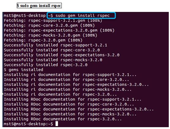 rspec is installed successfully